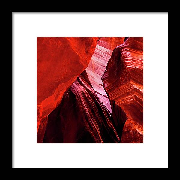 Upper Antelope Canyon Framed Print featuring the photograph Antelope Canyon Beam Triptych_1 by Az Jackson