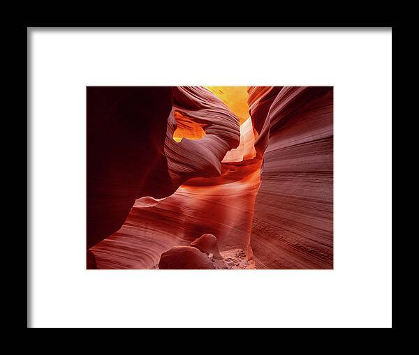  Framed Print featuring the photograph Antelope Canyon Heart by Wesley Aston