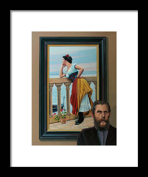 Eugene De Blaas Framed Print featuring the painting Anticipation of Eugene de Blaas Painting by Paul Meijering