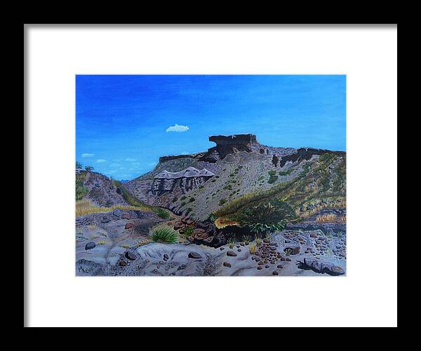 Las Cruces Framed Print featuring the painting Anvil Rock by Mike Kling