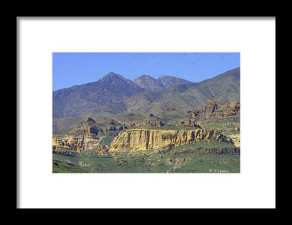 Apache Lake Area Arizona Framed Print featuring the digital art Apache Lake Area Arizona by Tom Janca
