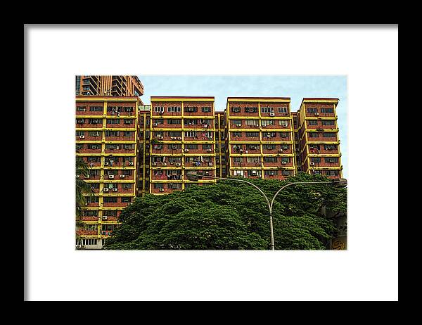 Apartments Framed Print featuring the photograph Apartment Living - Asian Style by Elaine Teague