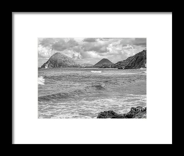 Tortola Framed Print featuring the photograph Apple Bay Tortola BW by Elisabeth Lucas