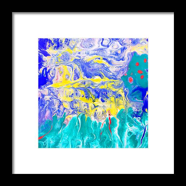 Abstract Framed Print featuring the painting Apple Beach by Christine Bolden