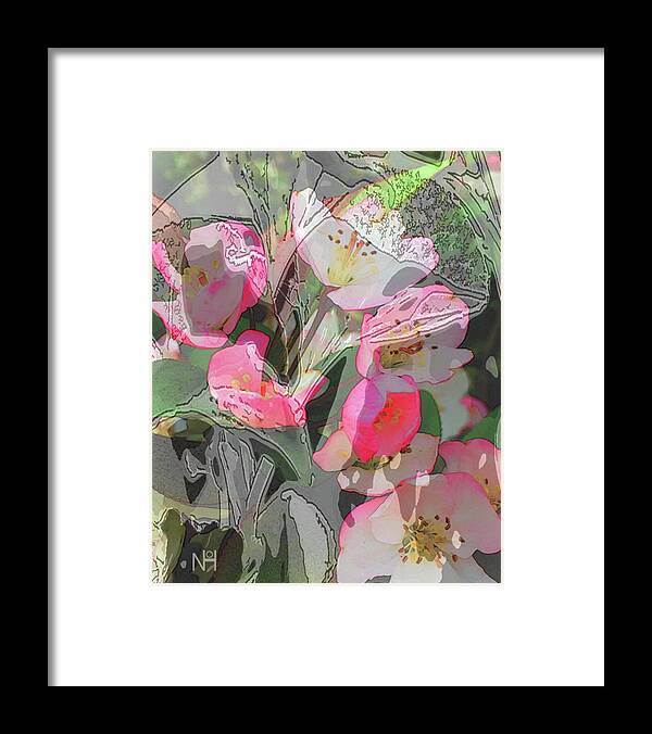 Flowers Framed Print featuring the digital art Apple Blooms at Easter by Nancy Olivia Hoffmann