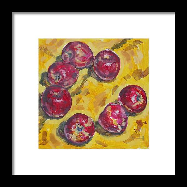Apple Framed Print featuring the painting Apple Time by Thomas Dans