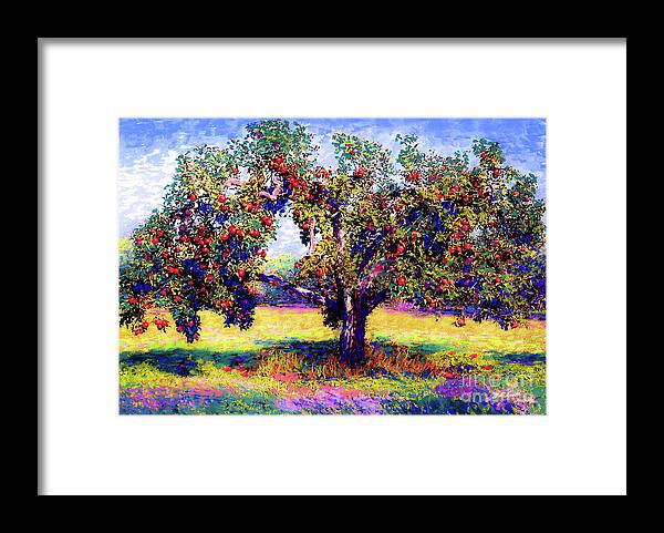 Tree Framed Print featuring the painting Apple Tree Orchard by Jane Small