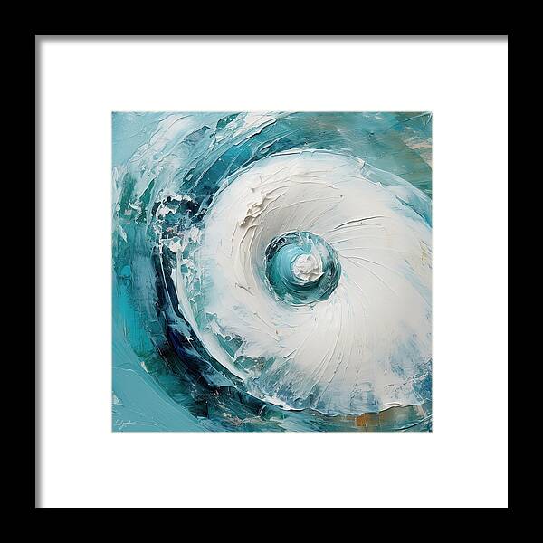 Seashell Framed Print featuring the painting Aquamarine Art - Snail Paintings by Lourry Legarde