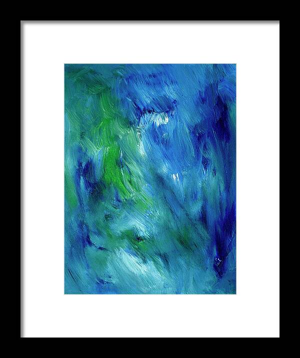 Aquamarine Framed Print featuring the painting Aquamarine Seas 90 by Joe Loffredo