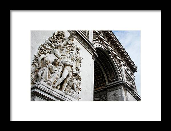 Paris Framed Print featuring the photograph Arc de Triomphe Close Up by Wilko van de Kamp Fine Photo Art