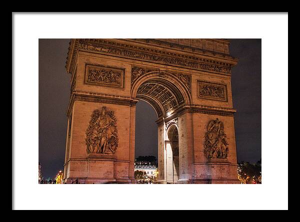 Arch Framed Print featuring the photograph Arc De Triomphe Night Glow by Portia Olaughlin