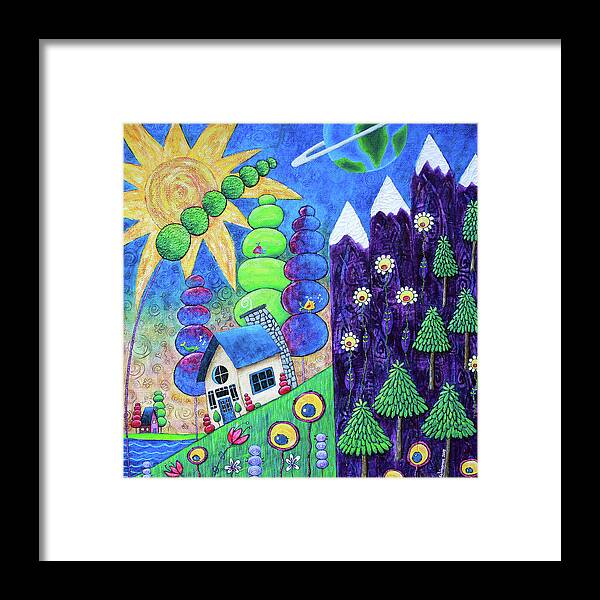 Dreamscape Framed Print featuring the painting Arcadia by Winona's Sunshyne