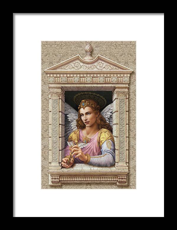 Christian Art Framed Print featuring the painting Archangel Raphael by Kurt Wenner