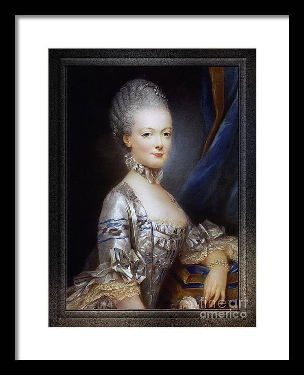 Archduchess Maria Antonia Of Austria Framed Print featuring the painting Archduchess Maria Antonia of Austria by Joseph Ducreux Classical Fine Art Old Masters Reproduction by Rolando Burbon