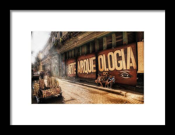 Cuba Framed Print featuring the photograph Archeology of the present by Micah Offman