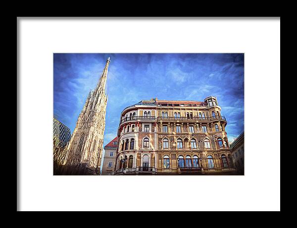 Vienna Framed Print featuring the photograph Architecture of Stephansplatz Vienna Austria by Carol Japp