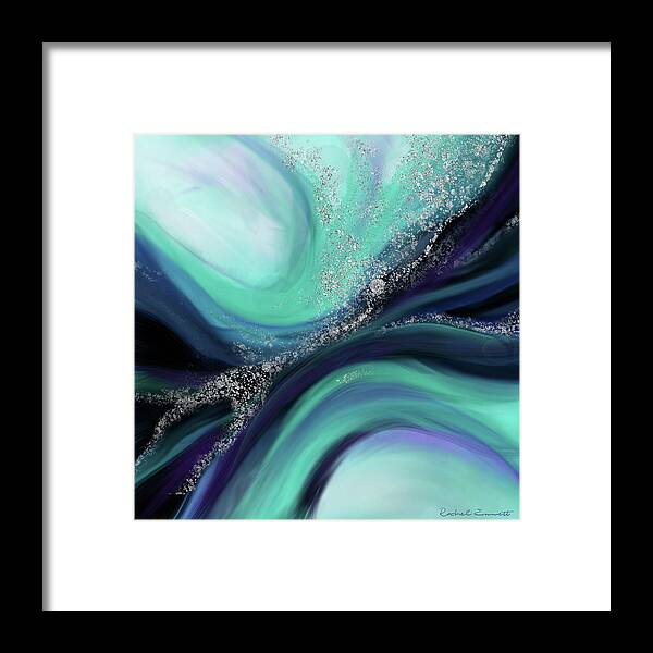 Abstract Framed Print featuring the painting Arctic Azure I by Rachel Emmett
