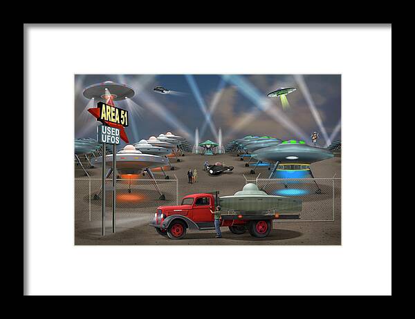 Area 51 Framed Print featuring the photograph Area 51 Used U F O s by Mike McGlothlen