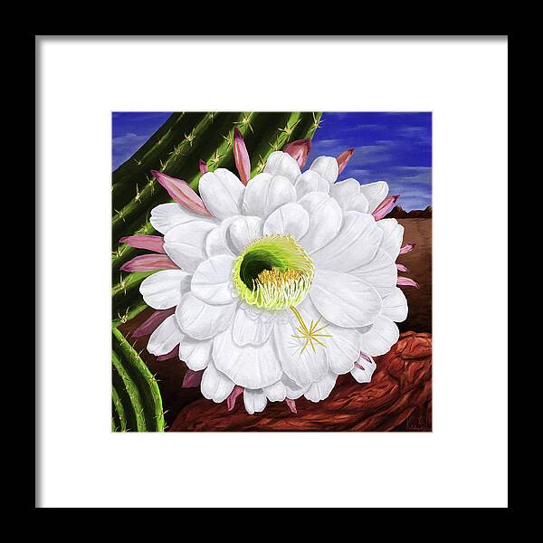 Argentine Framed Print featuring the digital art Argentine Giant Cactus by Ken Taylor