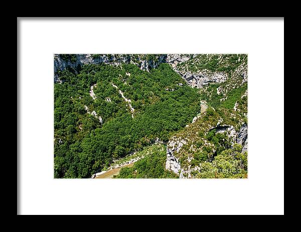 Les Gorge Du Verdon Framed Print featuring the photograph Ariel Vies of Gorge du Verdon by Bob Phillips