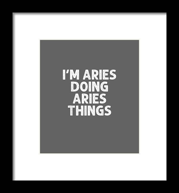 ARIES Doing Name Things Funny Personalized J Men Framed Print by Reedd  Avery - Pixels
