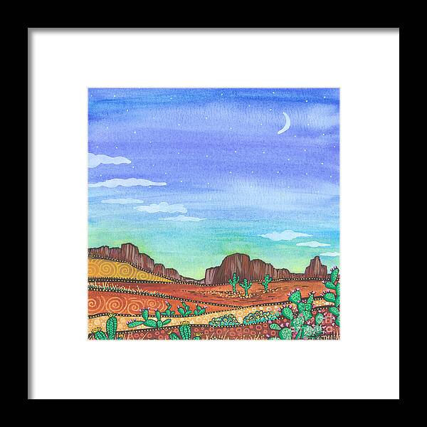 Arizona Landscape Framed Print featuring the painting Arizona Glow by Tanielle Childers