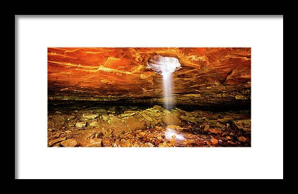 Glory Hole Falls Framed Print featuring the photograph Arkansas Glory Hole Falls Panorama by Gregory Ballos