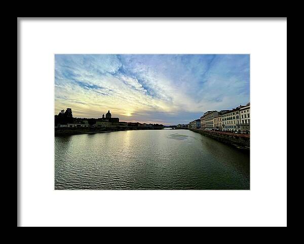  Framed Print featuring the photograph Arno Sunset by Judy Frisk