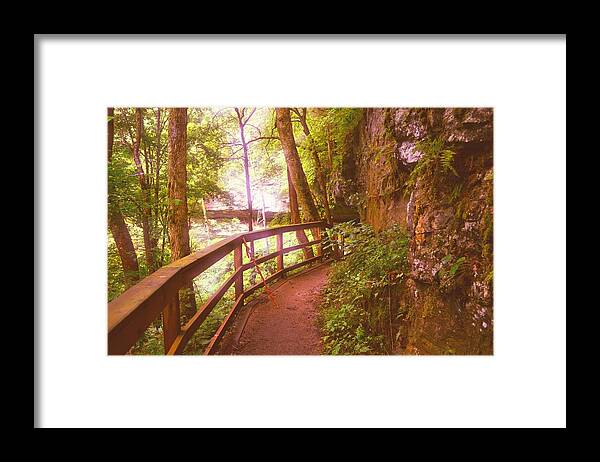 Mammoth Cave National Park Framed Print featuring the photograph Around the Dark Forest Bend by Stacie Siemsen