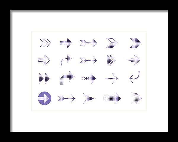 Internet Framed Print featuring the drawing Arrows Dots by Amtitus