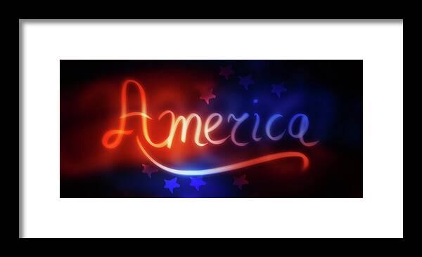 America Framed Print featuring the digital art Art - America by Matthias Zegveld
