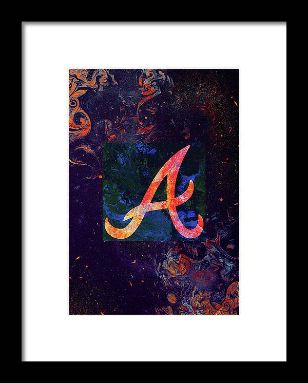 Art Baseball Atlanta Braves Framed Print by Leith Huber - Pixels