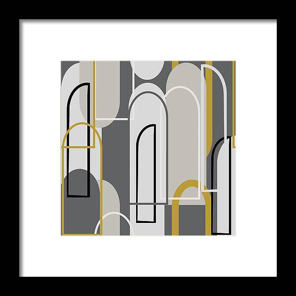 Arch Framed Print featuring the digital art Art Deco Arch Window Pattern 3500x3500 seamless repeat by Sand And Chi