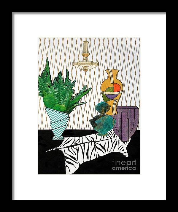 Art Deco Framed Print featuring the mixed media Art-Deco Pottery No.1 by Jayne Somogy
