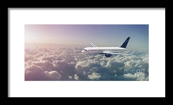 Aircraft Framed Print featuring the digital art Art - Flight 715 by Matthias Zegveld