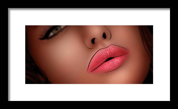 Kiss Framed Print featuring the digital art Art - Fruitful Lips by Matthias Zegveld