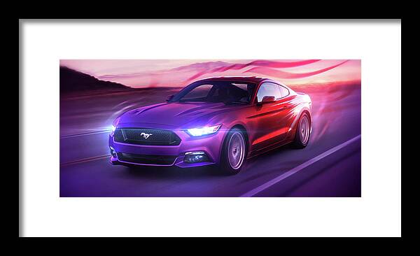 Cars Framed Print featuring the digital art Art - The Great Ford Mustang by Matthias Zegveld