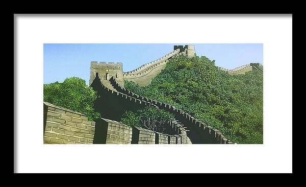 China Framed Print featuring the digital art Art - The Great Wall by Matthias Zegveld