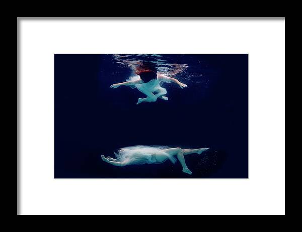 Artist Framed Print featuring the photograph Artist magically composite floating with her flute 34 by Dan Friend