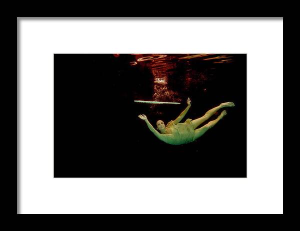 Artist Framed Print featuring the photograph Artist magically floating with her flute 55 by Dan Friend