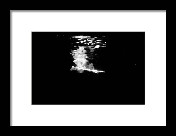 Artist Framed Print featuring the photograph Artist magically floating with her flute 58 by Dan Friend