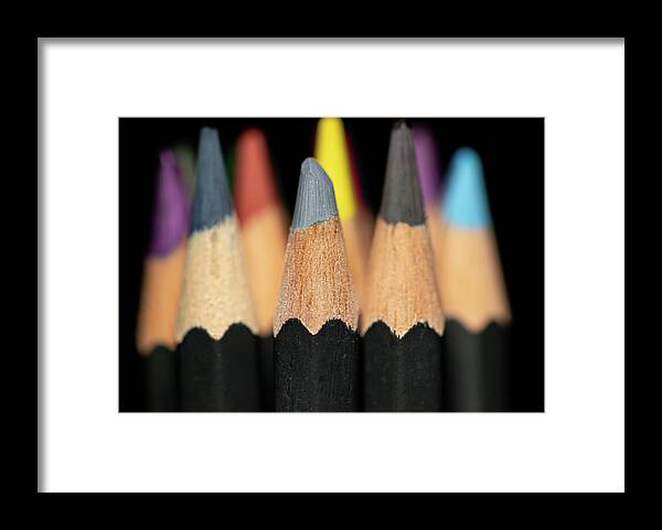 Pencil Framed Print featuring the photograph Artist Tools - Macro 3 by Amelia Pearn