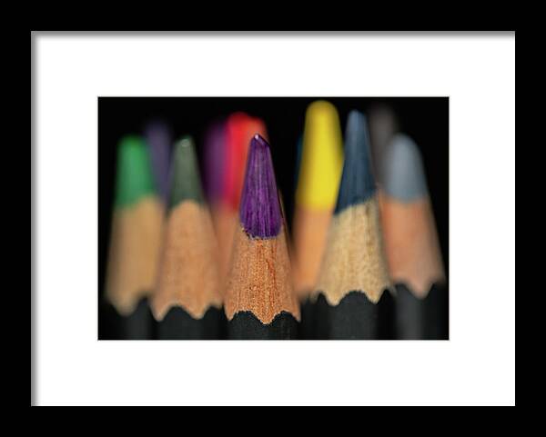 Pencil Framed Print featuring the photograph Artist Tools - Macro 4 by Amelia Pearn