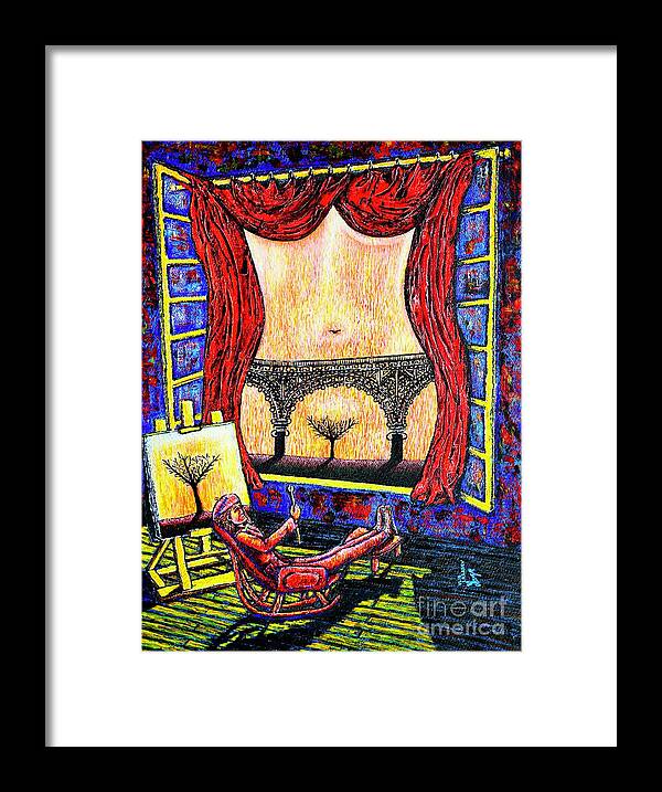 Figure Framed Print featuring the painting Artist by Viktor Lazarev