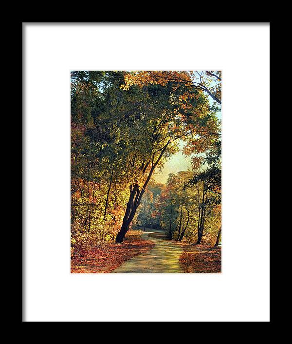 Autumn Framed Print featuring the photograph The Winding Path Through Autumn by Jessica Jenney