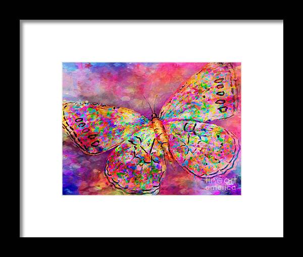 Ascending Butterfly Framed Print featuring the digital art Ascending Butterfly by Laurie's Intuitive