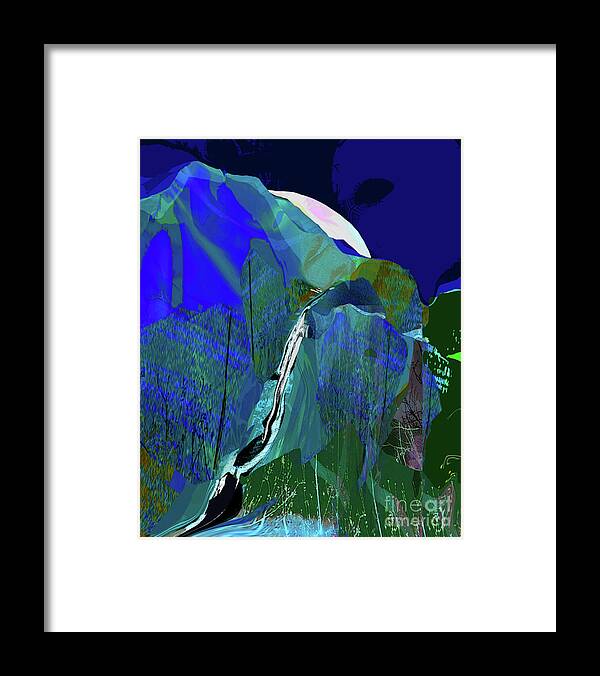 Asheville Framed Print featuring the mixed media Asheville- Blue Ridge Mountain Moon Rise by Zsanan Studio