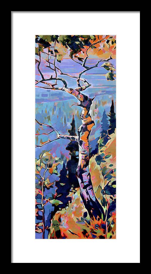 Aspen Framed Print featuring the painting Aspen on Saskatoon Mountain 2 by Tim Heimdal