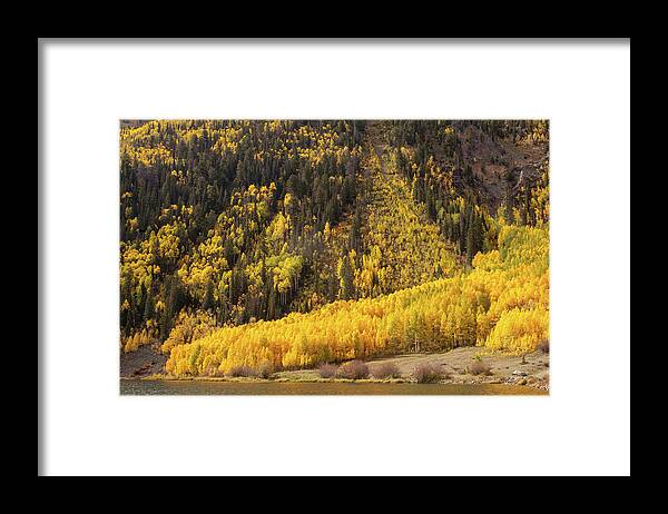 Crystal Lake Framed Print featuring the photograph Aspens at Crystal Lake, CO-2 by Alan Vance Ley