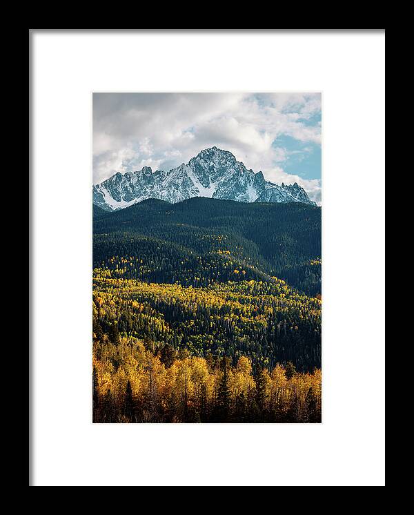 Mount Sneffels Framed Print featuring the photograph Aspens at Mount Sneffels by Kevin Schwalbe